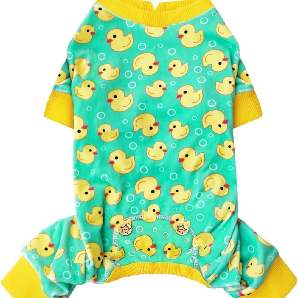 New without tags Kyeese Rubber Ducky Print Dog Pajamas with button decoration